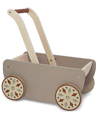 Konges Slojd Wooden Wagon - Glacier Grey - Perfect For The First Steps and For Storing Your Toys! Push-Toys