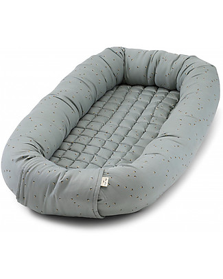 Konges Sløjd Baby Nest French Marine - 83x43 cm - Organic Cotton Baby Nest