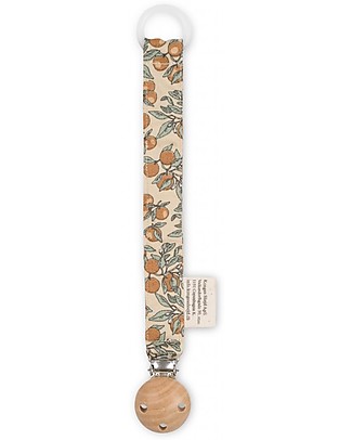 Konges Sløjd Pacifier Strap Orangery Beige - Organic Cotton Dummies & Soothers