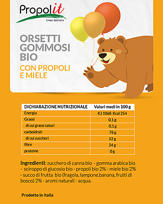 Kontak Organic Gummy Bears, 80 gr - Organic Propolis and Honey Natural Remedies