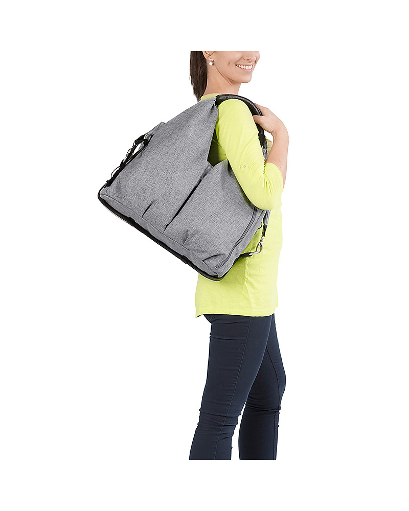 MOSISO Diaper Bag Backpack Gray Multifunction Large Capacity Lightweight Stylish Nappy Maternity Nursing Baby Bags with Changing Pad Adjustable Durable Travel Back Pack with Stroller Straps
