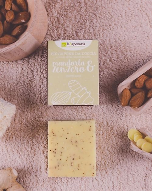 La Saponaria Almond and Ginger Shower Soap - 100 g - Tones and Gives Freshness! Shampoos And Bath Wash