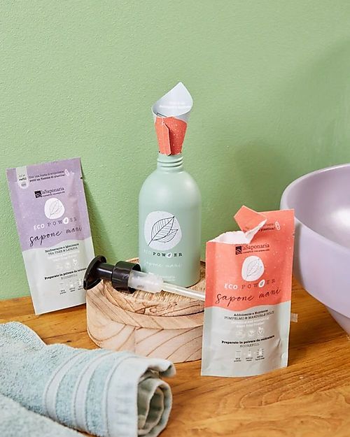 La Saponaria Aluminum Dispenser for EcoPowder Hand Soap - Say Goodbye to Plastic! Shampoos And Bath Wash