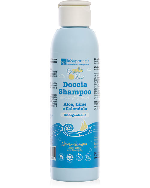 La Saponaria Amico del Mare Shower Shampoo - 100% Biodegradable Ingredients - 150ml Shampoos And Bath Wash