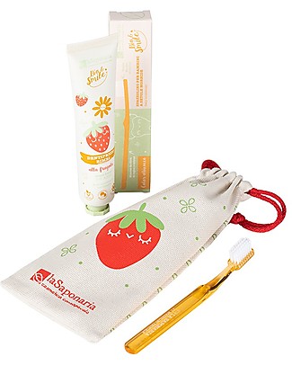 La Saponaria Bio&Smile Baby Travel Set: Clutch bag + Toothpaste + Tootbrush Toothpaste and Toothbrush