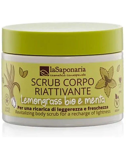 La Saponaria Bio Scrub Lemongrass and Mint, 250 gr - Cleans deeply and leaves your skin silky soft! Shampoos And Bath Wash