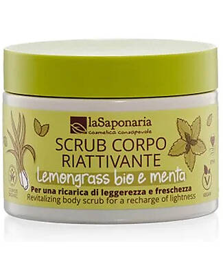 La Saponaria Bio Scrub Lemongrass and Mint, 250 gr - Cleans deeply and leaves your skin silky soft! Shampoos And Bath Wash