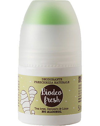 La Saponaria Biodeo Fresh, Organic Deodorant with Tee tree, Ginger and Lime, 50 ml - Free from alcohol and aluminium Deodorant