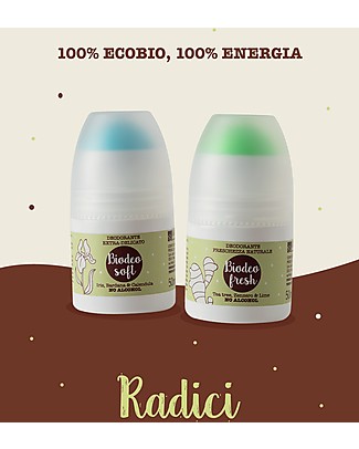 La Saponaria Biodeo Fresh, Organic Deodorant with Tee tree, Ginger and Lime, 50 ml - Free from alcohol and aluminium Deodorant