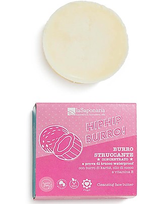 La Saponaria Cleansing Balm - Hip Hip Burro! With Shea Butter Coconut Oil and Vitamin e Face