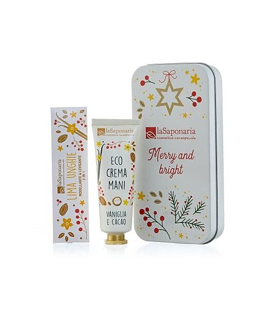 La Saponaria Cuddle Sweets Box - Vanilla and Cocoa Hand Cream + Nail File Body Lotions And Oils