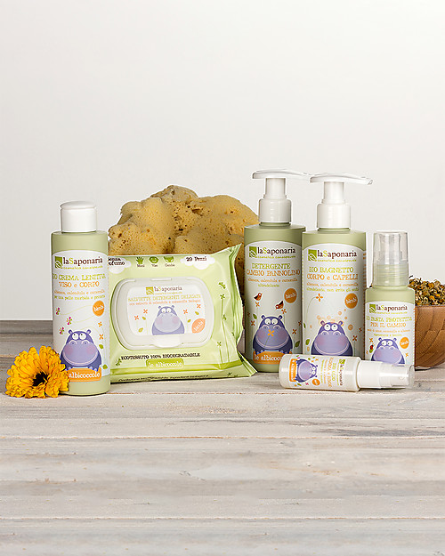 La Saponaria Delicate Wipes, 20 pieces - Fragrance-free, 100% biodegradable Baby Bath Wash and shampoo