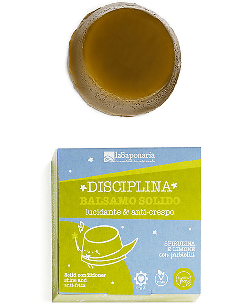 La Saponaria Disciplina Solid Balm - Shine and Anti-frizz - with Spirulina and Vitamin E Shampoos And Bath Wash