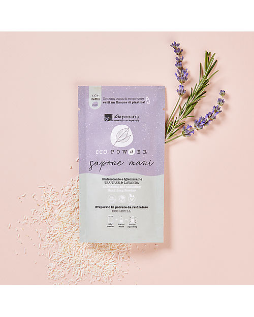 La Saponaria EcoPowder Hand Soap Sanitizing Refill - Tea Tree and Lavender Shampoos And Bath Wash