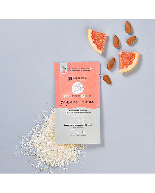 La Saponaria EcoPowder Softening Hand Soap Refill - Grapefruit and Sweet Almonds Shampoos And Bath Wash