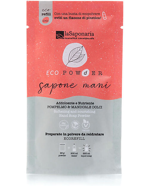 La Saponaria EcoPowder Softening Hand Soap Refill - Grapefruit and Sweet Almonds Shampoos And Bath Wash