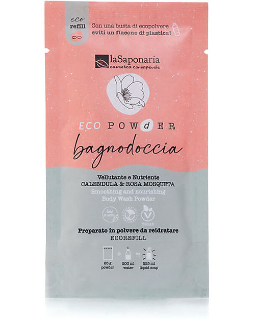 La Saponaria EcoPowder Velvety Shower Gel Refill - Calendula and Rosa Mosqueta Shampoos And Bath Wash