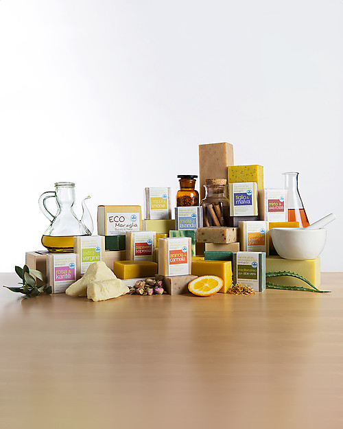 La Saponaria Extra-virgin Olive Oil Soap, Calendula and Wheat Germ, 100 gr - Emollient and soothing Shampoos And Bath Wash
