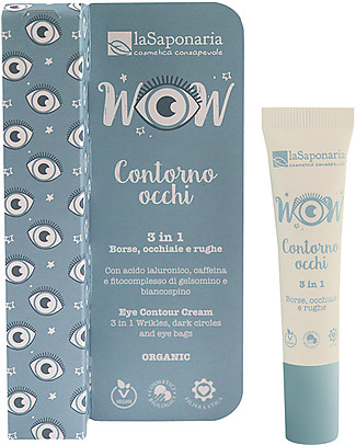 La Saponaria Eye Contour Cream 3in1 - 15 ml - for Wrinkles + Dark Circles + Eye Bags Face Creams
