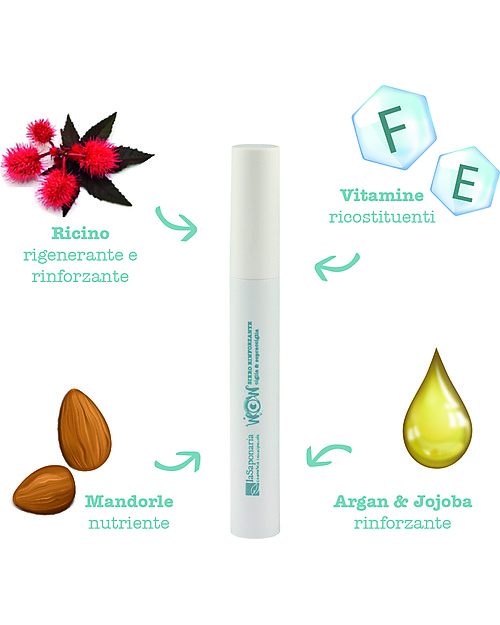 La Saponaria Eyelash and Eyebrow Reinforcing Serum - 10 ml - Included Brush Face Creams