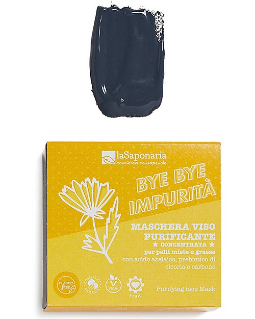 La Saponaria Face Mask Purifying Effect - with Prebiotic Azelaic Acid of Chicory and Charcoal Face Masks