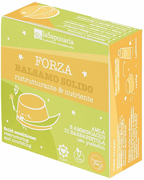 La Saponaria Forza Solid Balm - Restructuring and Nourishing - with Amla and Beetroot Shampoos And Bath Wash