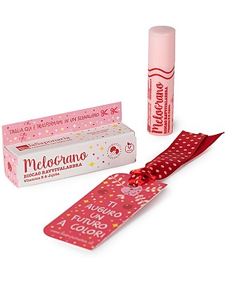 La Saponaria "Futuro a Colori" Set: Pomegranate Lip Balm + Bookmark Face