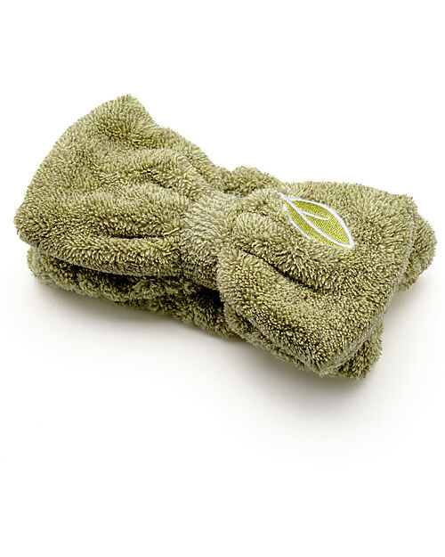 La Saponaria Hair Band with Leaf Embroidery - Green - Bamboo Hair Accessories