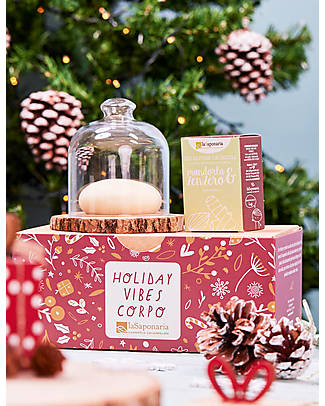 La Saponaria Holiday Vibes Box - Cuddle Solid Body Cream and Shower Soap - Almonds and Ginger Body Lotions And Oils