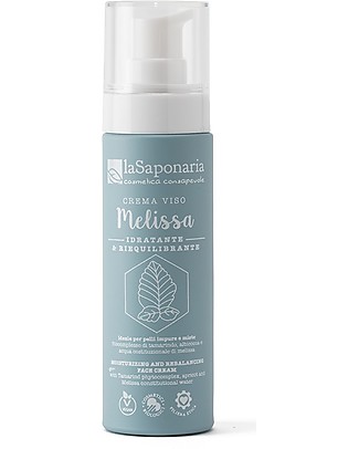 La Saponaria Hydrating Facial Cream Melissa, 50 ml - Ideal for Combination and Impure Skin Face