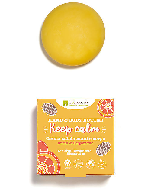 La Saponaria Keep Kalm Solid Cream - Buriti and Bergamot - 80 ml - Soothing Body Lotions And Oils