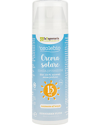 La Saponaria Medium Protection Sun Lotion SPF 15, 125 ml - No chemical filtres Sun Screen