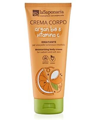La Saponaria Moisturizing Body Cream - Organic Argan and Vitamin C - Luminous and Soft Skin Body Lotions And Oils