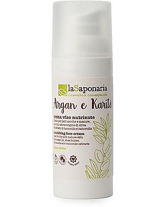 La Saponaria Nourishing Facial Cream with Shea and Argan, 50 ml - Nourishes Dry Skin Face