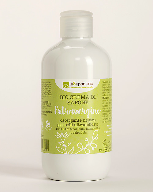 La Saponaria Organic Extravirgin Cream Soap, 250 ml - Showergel for ultra-sensitive skin Shampoos And Bath Wash