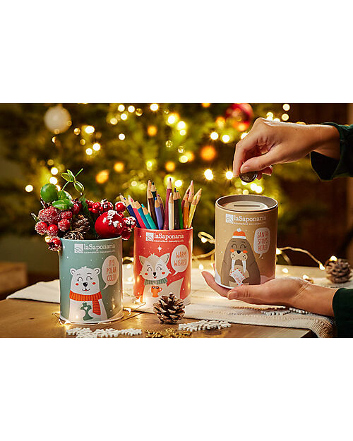 La Saponaria Polar Bear Tin Bank with Eye Patches + Wow Eye Contour + Lift&Restore Eye Contour Sample - Tin Body Lotions And Oils