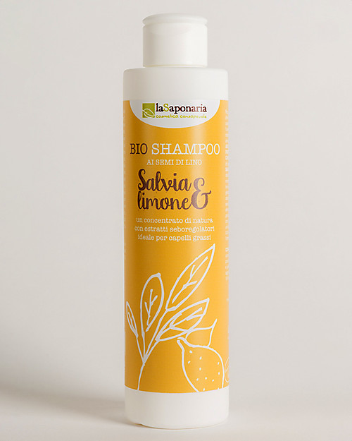 La Saponaria Sage and Lemon Shampoo, Flaxseeds Range, 200 ml - For greasy hair Hair Care