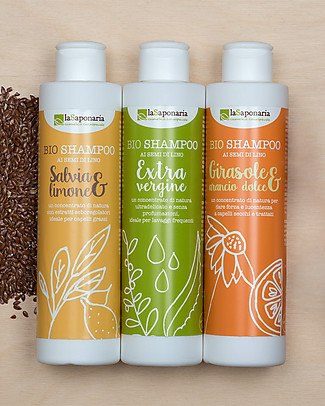 La Saponaria Sage and Lemon Shampoo, Flaxseeds Range, 200 ml - For greasy hair Hair Care