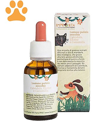 La Saponaria Serum Cleaning Ears for Dogs and Cats, Chamomile and Calendula - 30 ml Pet Grooming