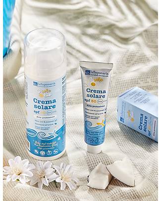 La Saponaria Sun Cream SPF50 Mineral Filters - Coconut Oil and Vitamin E - 125ml Sun Screen