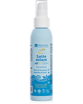 La Saponaria Sun Milk SPF30 - 125ml - High Protection - 100% Mineral Filters Sun Screen