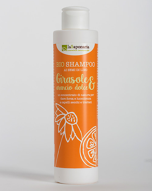 La Saponaria Sunflower and Sweet Orange Shampoo, Flaxseeds Range, 200 ml - For dry/coloured hair Hair Care
