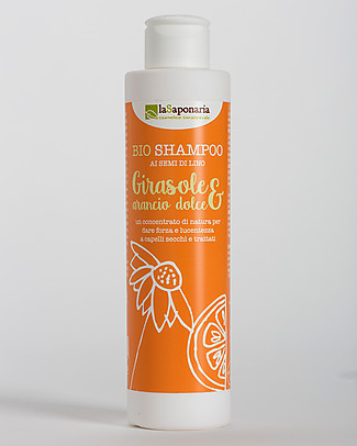 La Saponaria Sunflower and Sweet Orange Shampoo, Flaxseeds Range, 200 ml - For dry/coloured hair Hair Care