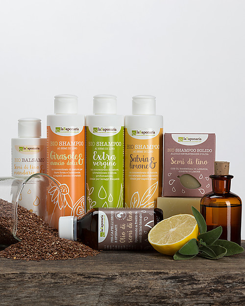 La Saponaria Sunflower and Sweet Orange Shampoo, Flaxseeds Range, 200 ml - For dry/coloured hair Hair Care