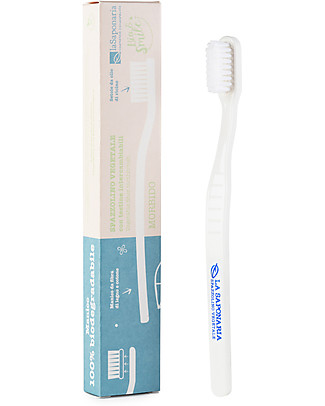 La Saponaria Toothbrush in Vegetable Fiber - Soft Bristles - Interchangeable Head Toothpaste