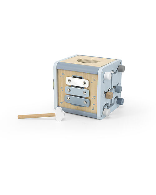 Label Label 5-in-1 Activity Cube in FSC Wood - Light Blue -12+ m Wooden Stacking Toys