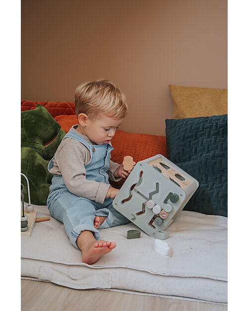 Label Label 5-in-1 Activity Cube in FSC Wood - Olive -12+ m Wooden Stacking Toys