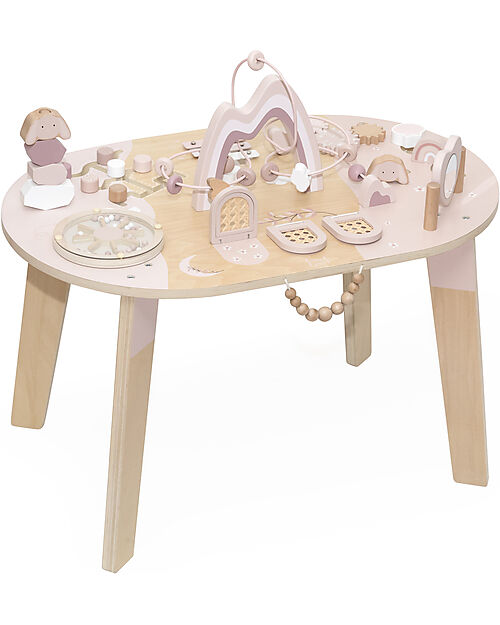 Label Label Activity Table - Pink - Wood - Stimulates Creativity Wooden Stacking Toys