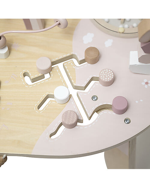 Label Label Activity Table - Pink - Wood - Stimulates Creativity Wooden Stacking Toys