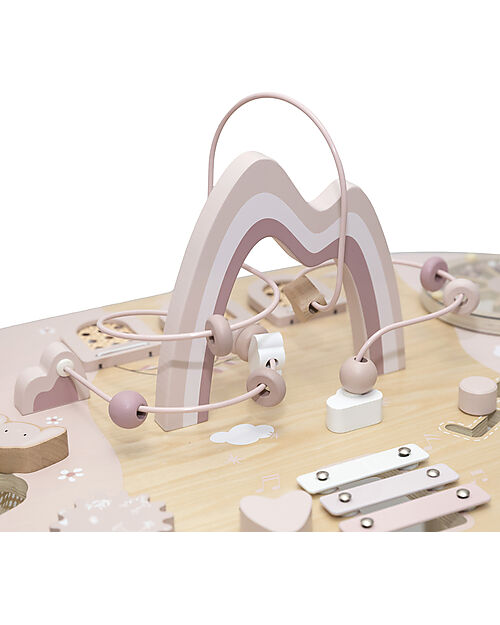 Label Label Activity Table - Pink - Wood - Stimulates Creativity Wooden Stacking Toys